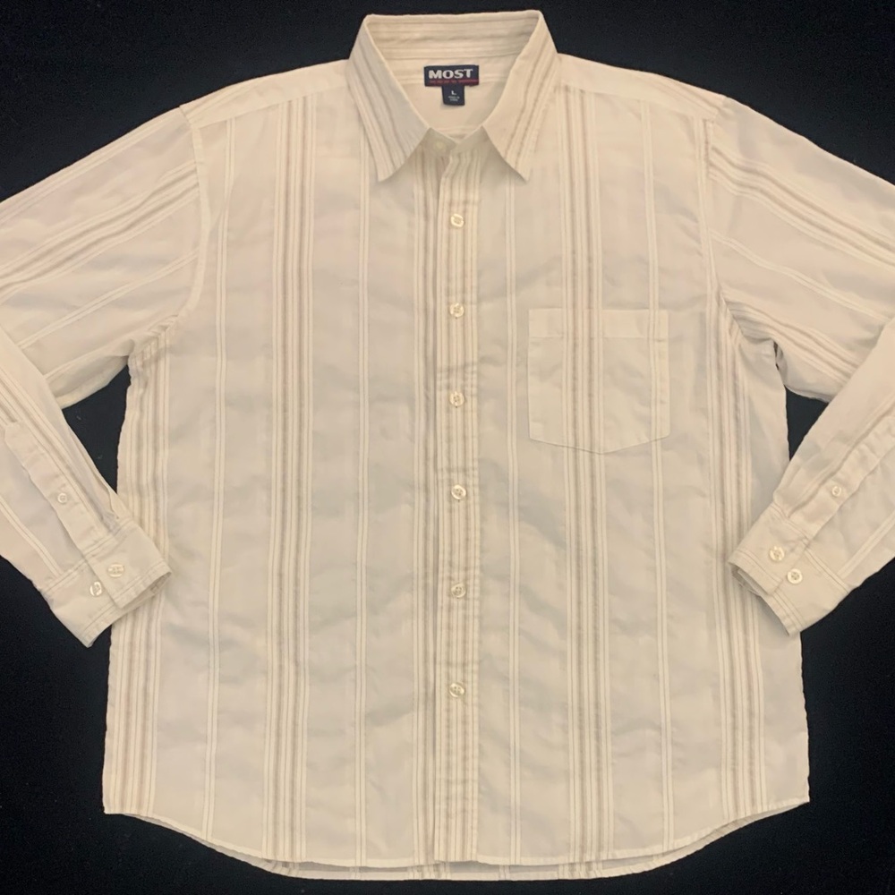 MOST LS Cotton/Poly Textured Cream Summer Shirt